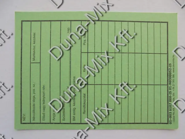 Személyi nyílvántartólap